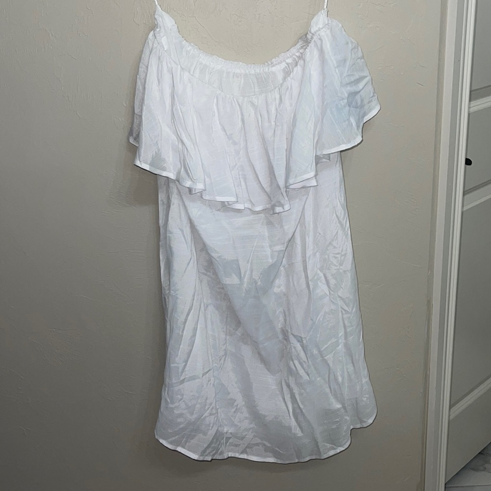 Women's flounced beach dress, H&M, white